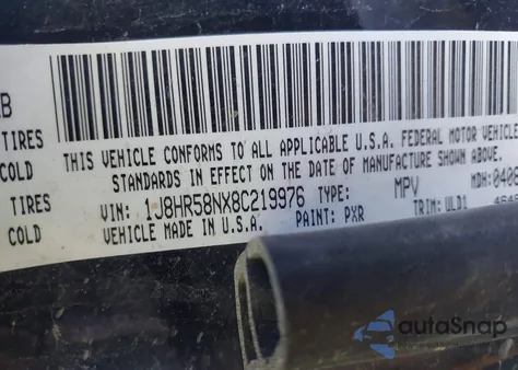 2008 Jeep Grand Cherokee Limited из США, поврежденный, VIN 1J8HR58NX8C219976